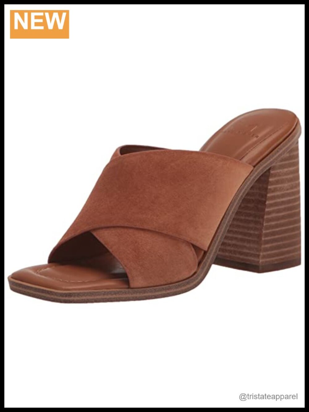 Suede Criss Cross Strap Block Heel Dress Sandals